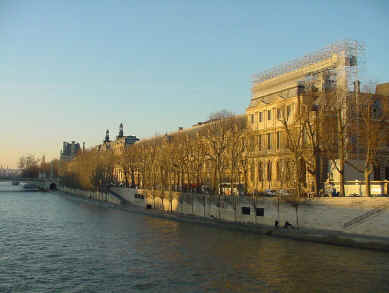 The louvre on the banks of the River Seine
